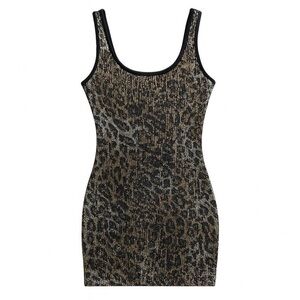 Sequin Mini Dress • Leopard Print • Size S